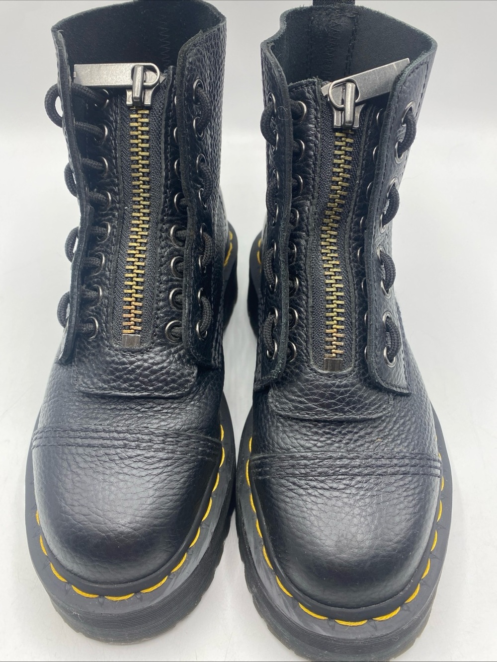 Doc Dr. Martens Sinclair Platform Leather Boots Black Women' 6 Shoes Grunge Goth